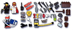 Tom "The ToolBox"  Bellini, Professor Blokmann, SpaceCourier Bill, and all kinds of tools